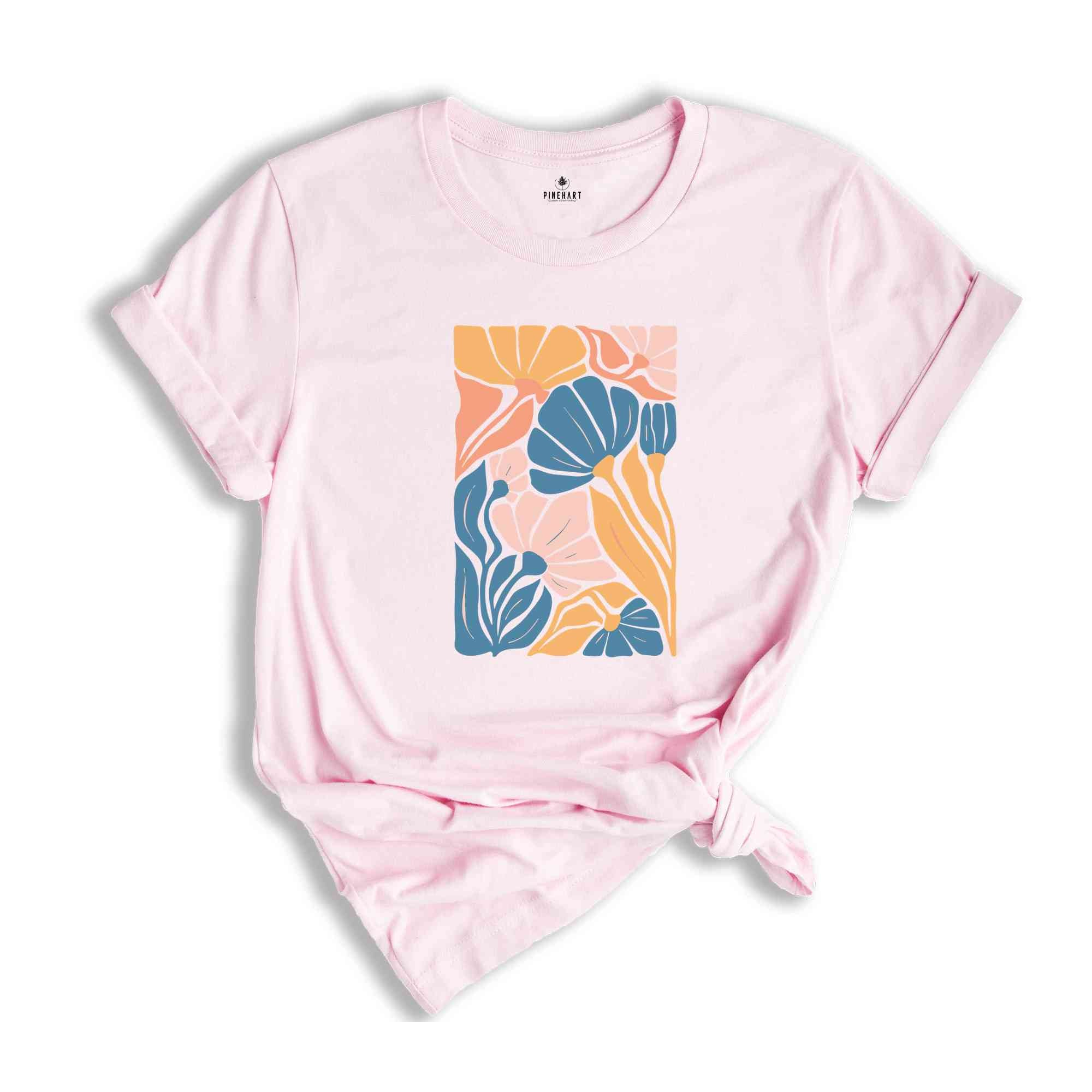 Flowers Tshirt, Boho Wildflowers Tshirt, Boho Flowers Shirt, Floral Nature Shirt, Art Nouveau Art Deco Shirt, Flowers Lover Graphic TeeShirt
