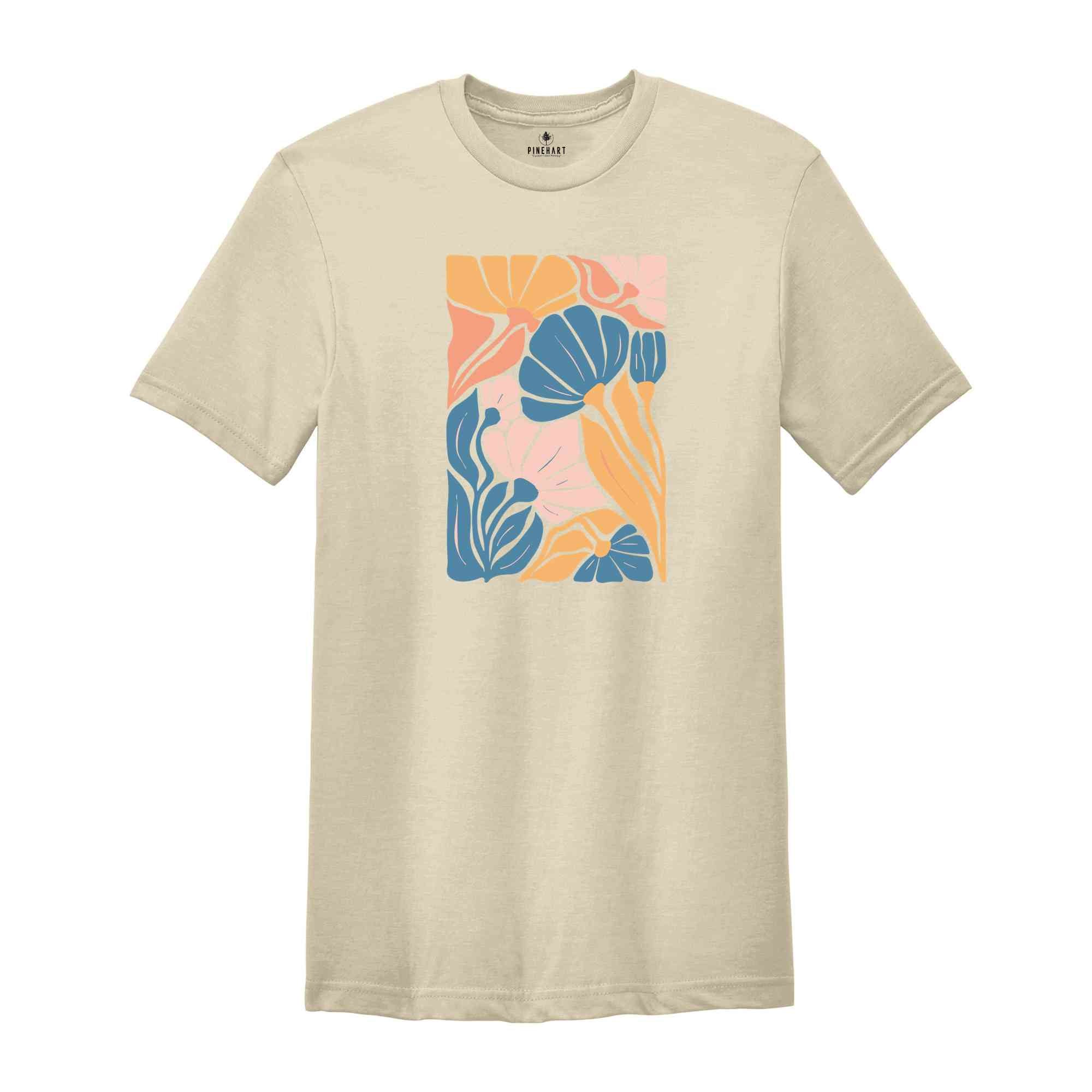 Flowers Tshirt, Boho Wildflowers Tshirt, Boho Flowers Shirt, Floral Nature Shirt, Art Nouveau Art Deco Shirt, Flowers Lover Graphic TeeShirt