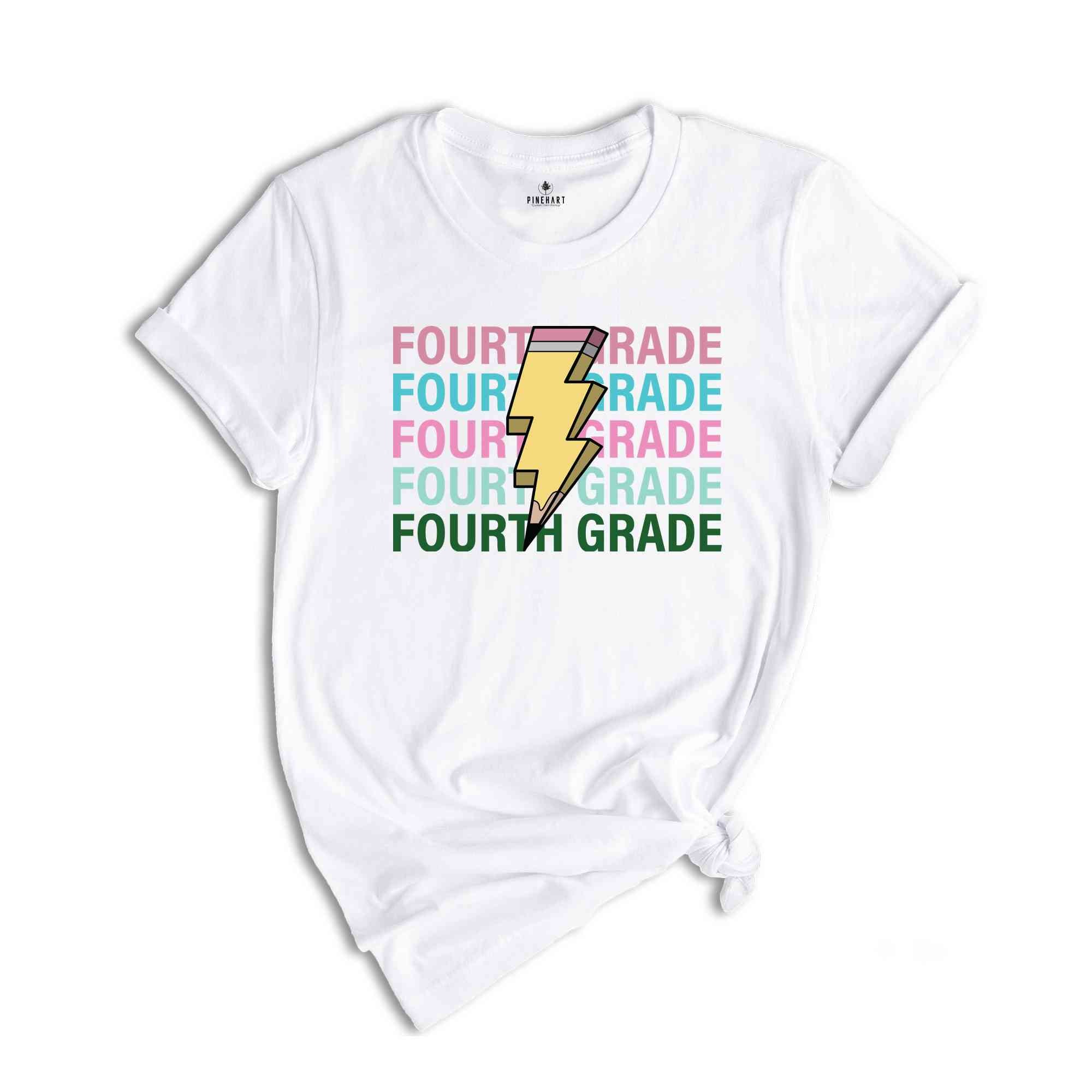 Fourth Grade Pencil Shirt, Pencil Bolt Shirt, Retro Shirt, Back To School Shirt, School Shirt, Teacher Shirt, Pencil Shirt, Teacher Gift