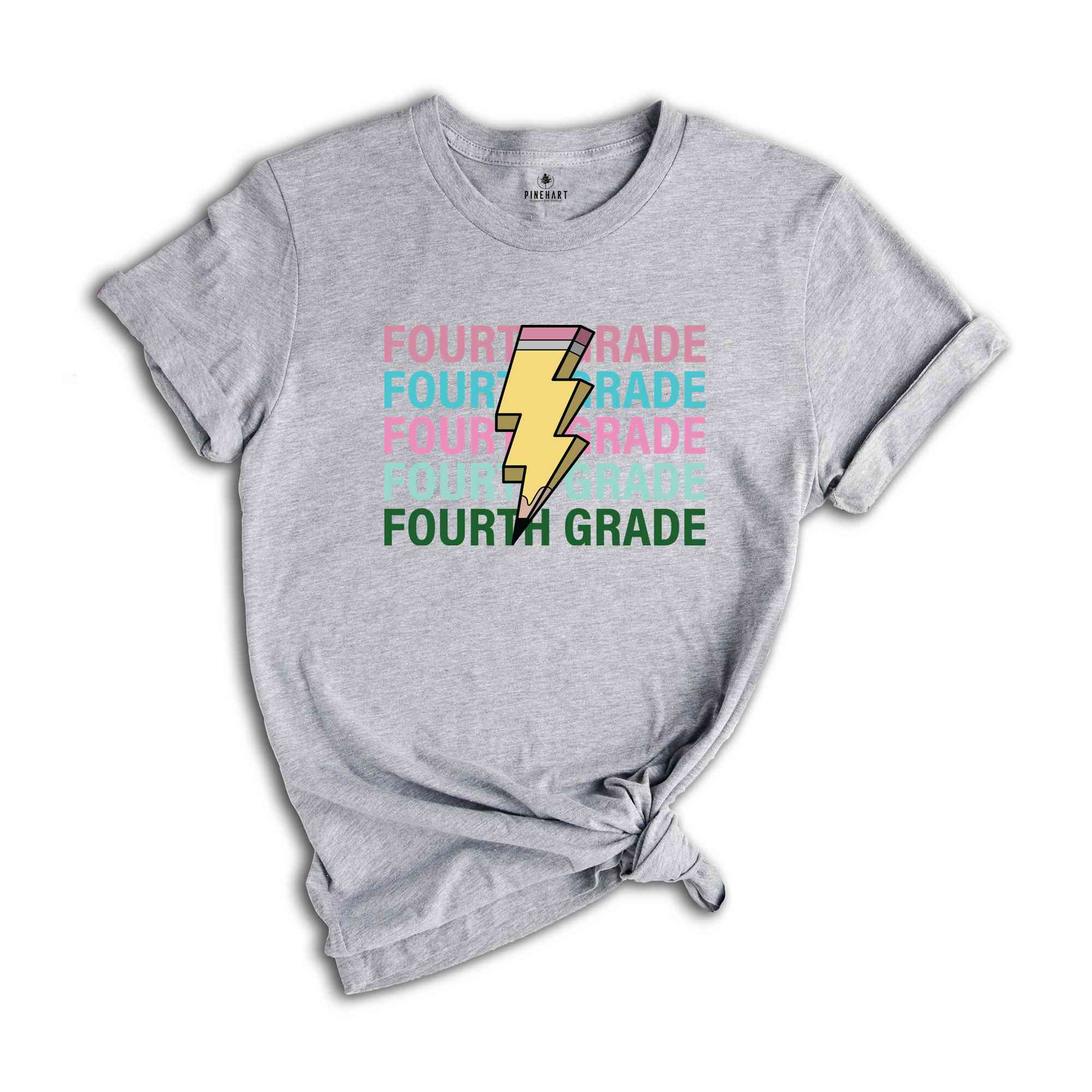 Fourth Grade Pencil Shirt, Pencil Bolt Shirt, Retro Shirt, Back To School Shirt, School Shirt, Teacher Shirt, Pencil Shirt, Teacher Gift