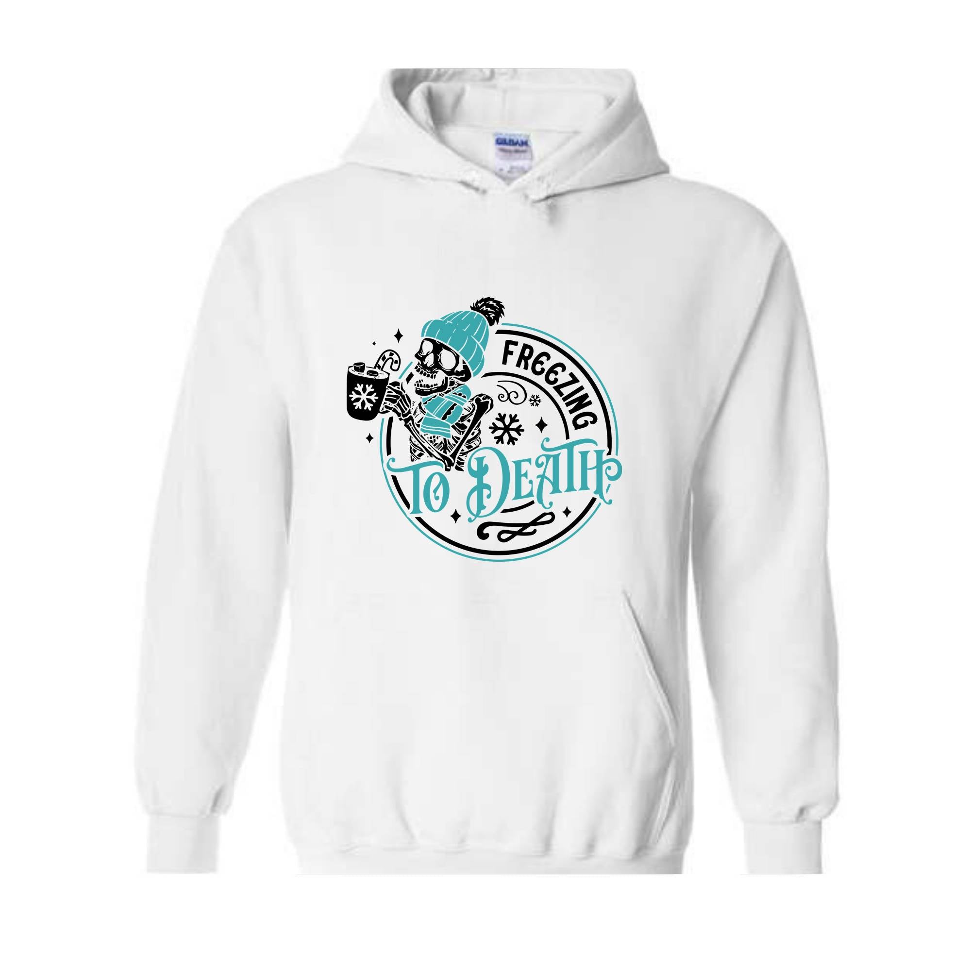 Freezing to Death Sweatshirt, Freezing Season Sweatshirt, Skeleton Christmas, Funny Christmas Sweater, Skull Santa Claus, Christmas Skull