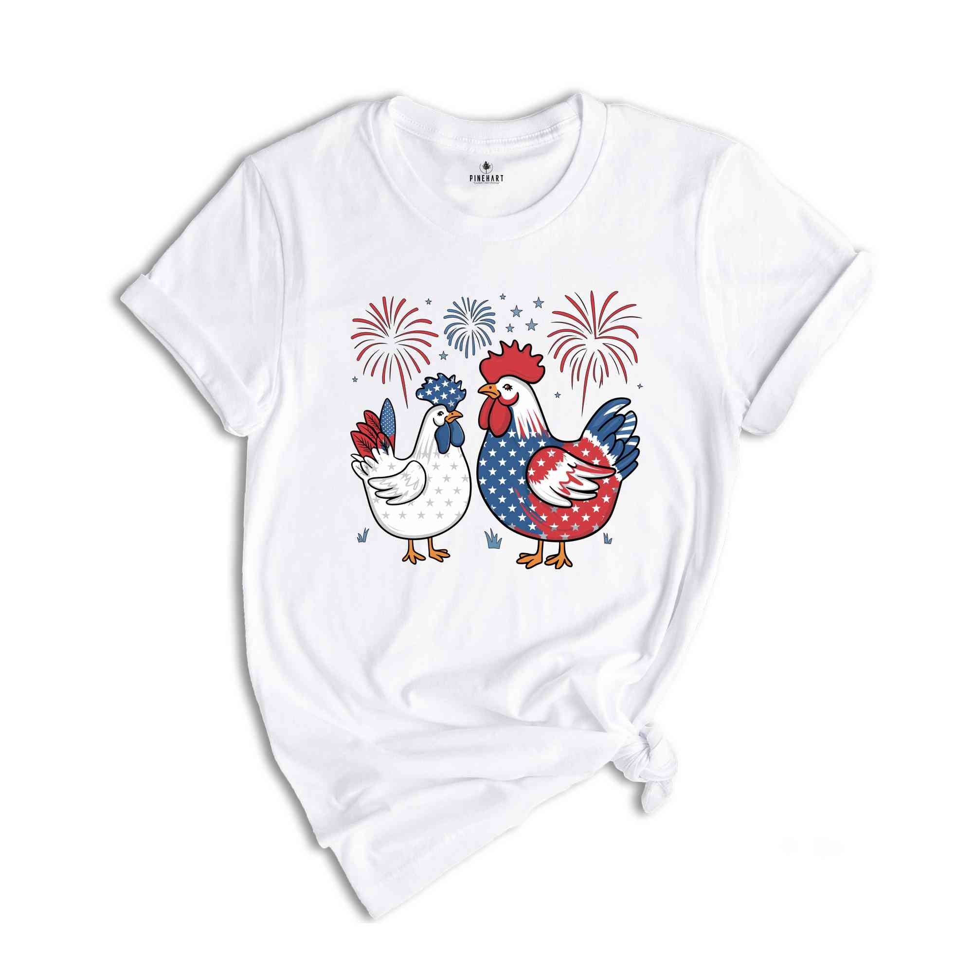 Funny 4th of July Shirt, Chicken Shirt, Independence Day Tee, USA Flag Shirt, Patriotic Shirt, Freedom Shirt, Womens Fourth of July, USA Tee