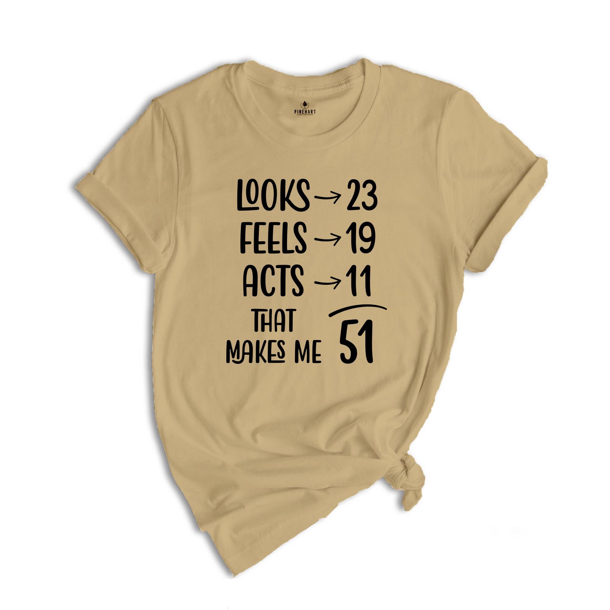 Funny 51th Birthday Shirt, 51 And Fabulous, 51th Birthday Shirt, Vintage 1975 Shirt, looks 22 Feels 18 Acts 10 That Makes Me 50