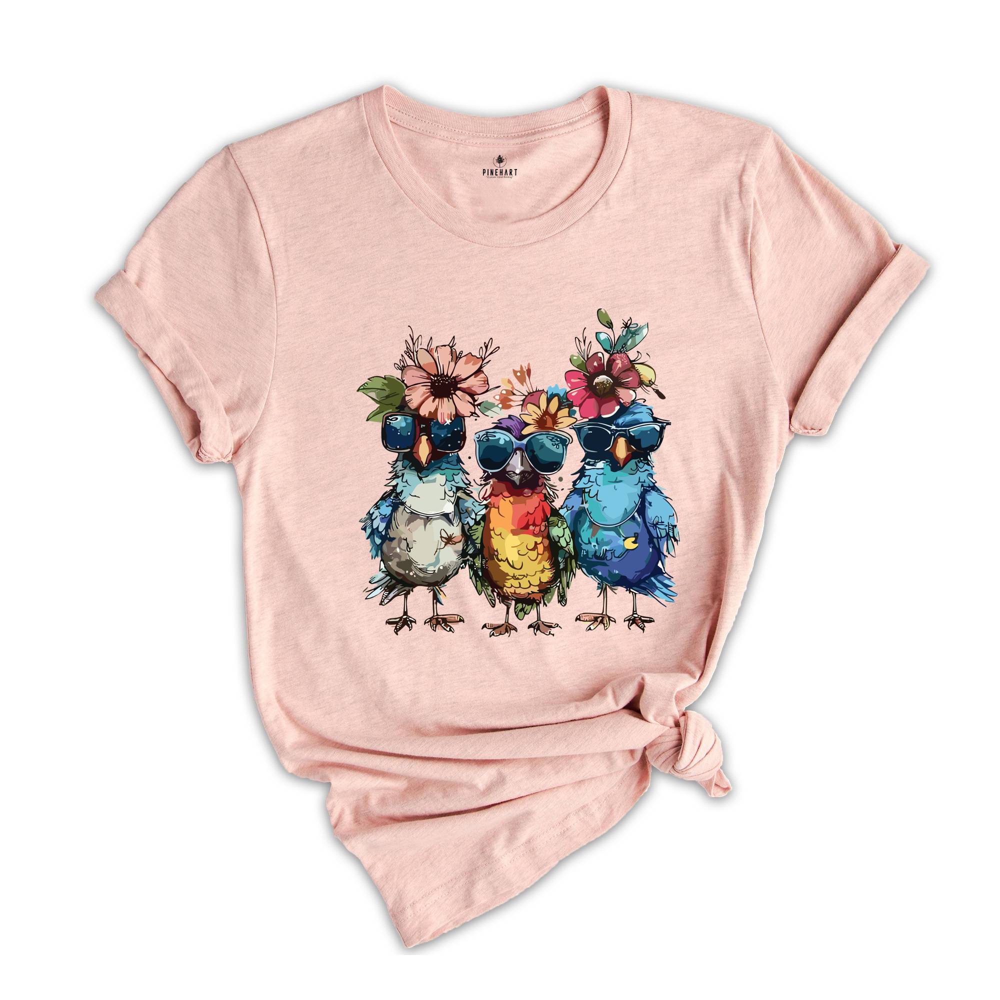 Funny Chickens Shirt, Farm Shirt, Animal Shirt, Cute Farmer Shirt, Country Shirt, Floral Shirt, Farm Lover Shirt, Funny Animals Shirt