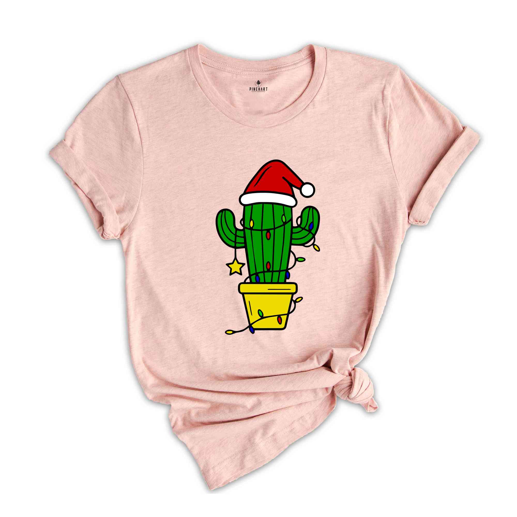Funny Christmas Cactus Lights T-Shirt, Cactus Santa Hat Shirt, Cactus Christmas Tree Tee, Christmas Reunion Shirt