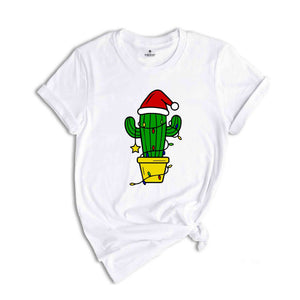 Funny Christmas Cactus Lights T-Shirt, Cactus Santa Hat Shirt, Cactus Christmas Tree Tee, Christmas Reunion Shirt