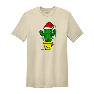 Funny Christmas Cactus Lights T-Shirt, Cactus Santa Hat Shirt, Cactus Christmas Tree Tee, Christmas Reunion Shirt