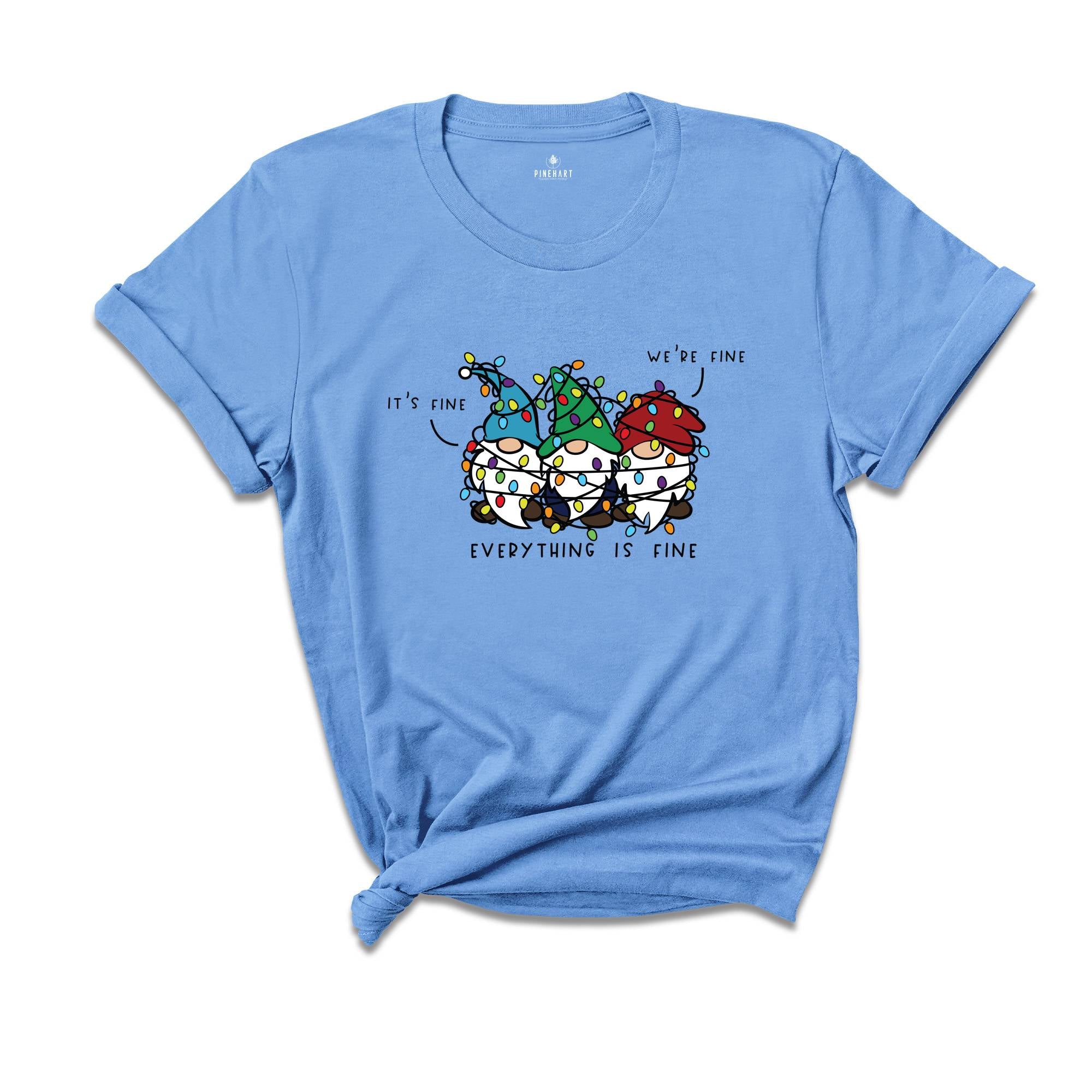 Funny Christmas Gnomes Shirt, It’s Fine We’re Fine Everything Is Fine Shirt, Christmas Gnomes, Family Christmas Gifts