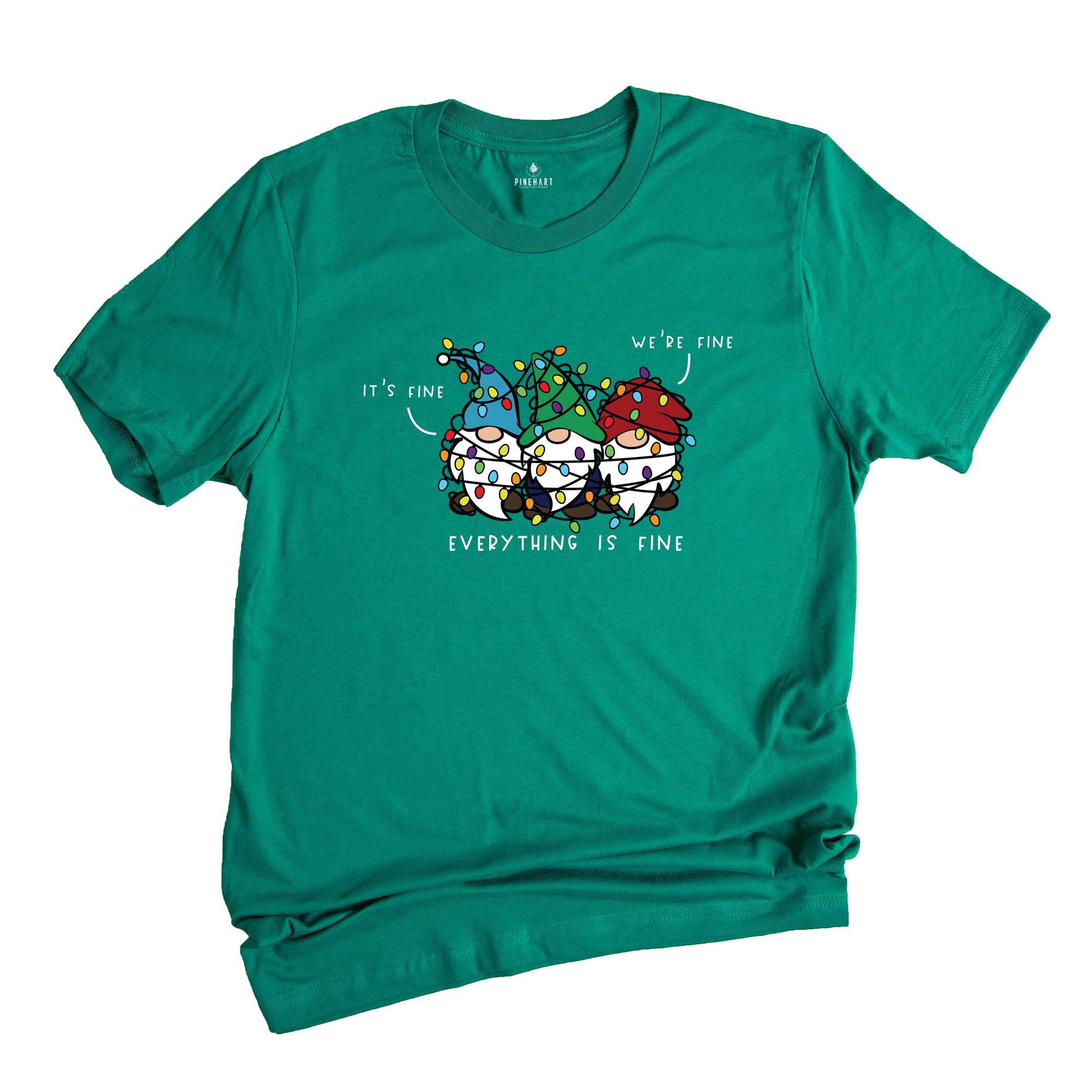 Funny Christmas Gnomes Shirt, It’s Fine We’re Fine Everything Is Fine Shirt, Christmas Gnomes, Family Christmas Gifts