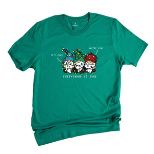 Funny Christmas Gnomes Shirt, It’s Fine We’re Fine Everything Is Fine Shirt, Christmas Gnomes, Family Christmas Gifts