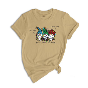 Funny Christmas Gnomes Shirt, It’s Fine We’re Fine Everything Is Fine Shirt, Christmas Gnomes, Family Christmas Gifts