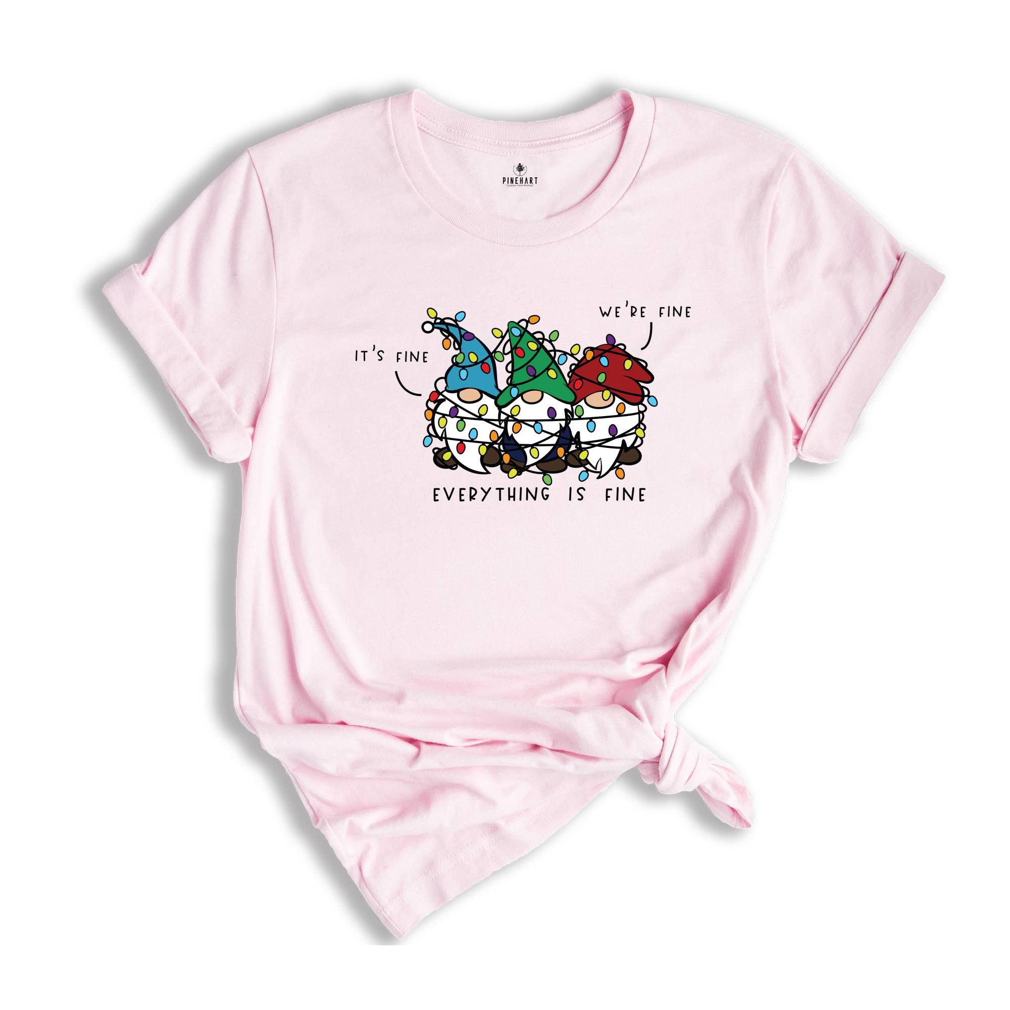 Funny Christmas Gnomes Shirt, It’s Fine We’re Fine Everything Is Fine Shirt, Christmas Gnomes, Family Christmas Gifts