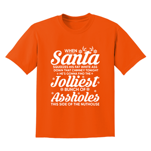 Funny Christmas When Santa squeezes his fat white ass Shirt, Christmas Vacation Shirt, Funny Christmas Vacation Shirt, Christmas Gift