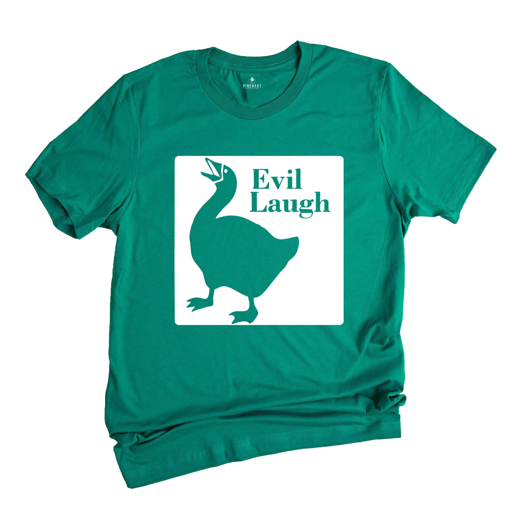 Funny Goose Evil Laugh T-Shirt, Duck Shirt, Goose Lover Tee, Funny Animal Shirt, Humorous Shirt, Evil Laugh Tee