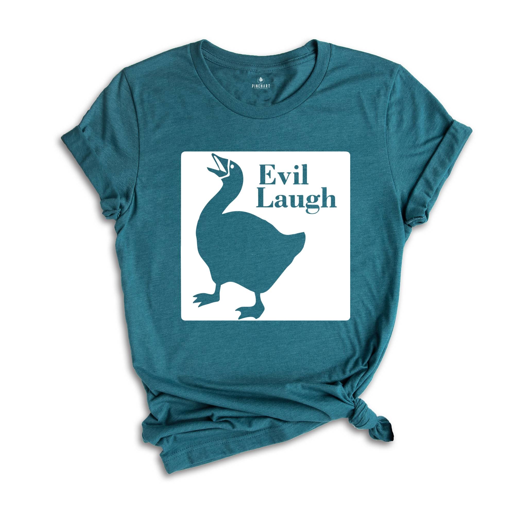 Funny Goose Evil Laugh T-Shirt, Duck Shirt, Goose Lover Tee, Funny Animal Shirt, Humorous Shirt, Evil Laugh Tee