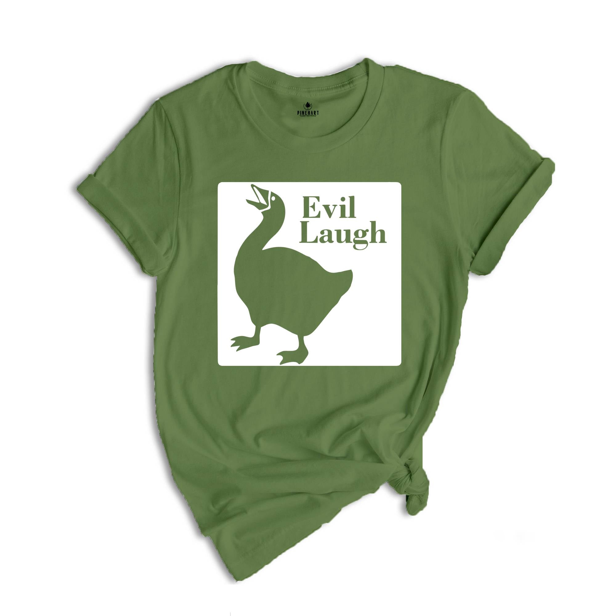 Funny Goose Evil Laugh T-Shirt, Duck Shirt, Goose Lover Tee, Funny Animal Shirt, Humorous Shirt, Evil Laugh Tee