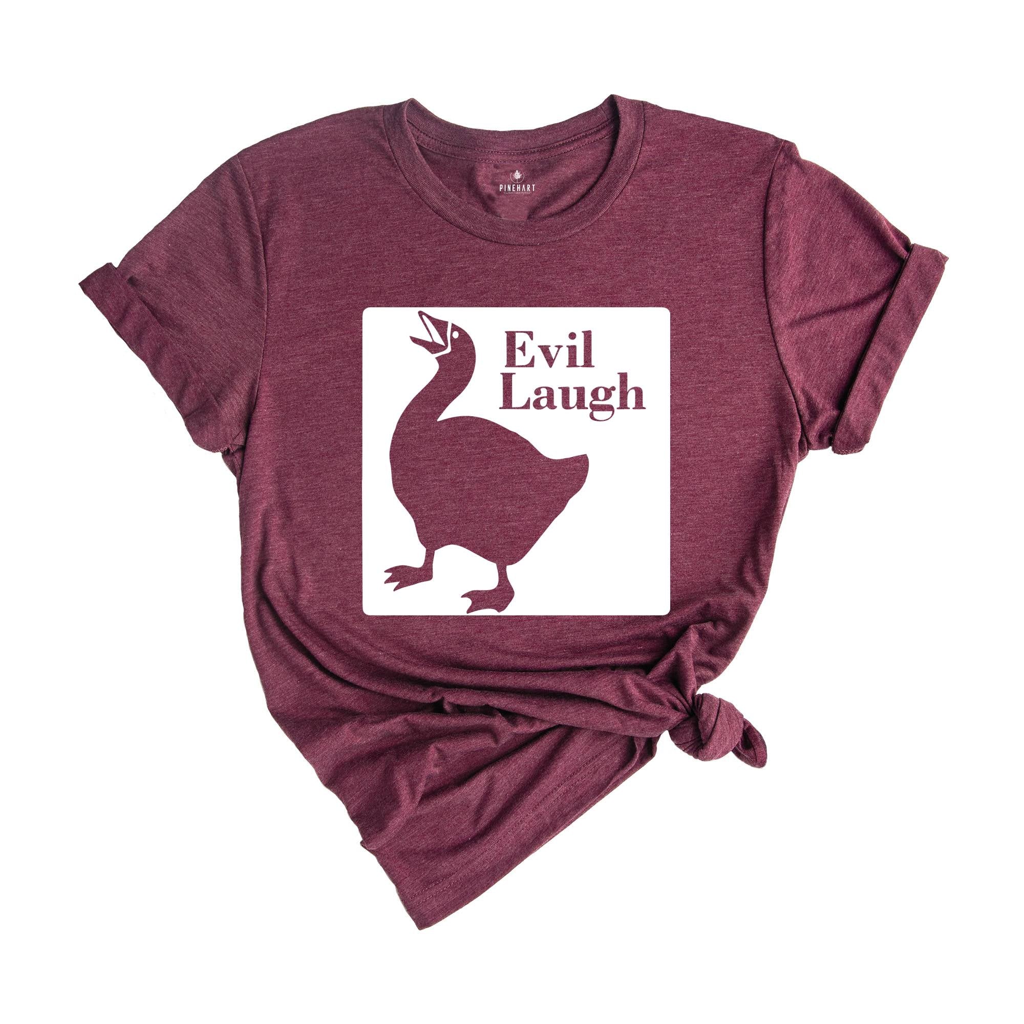Funny Goose Evil Laugh T-Shirt, Duck Shirt, Goose Lover Tee, Funny Animal Shirt, Humorous Shirt, Evil Laugh Tee