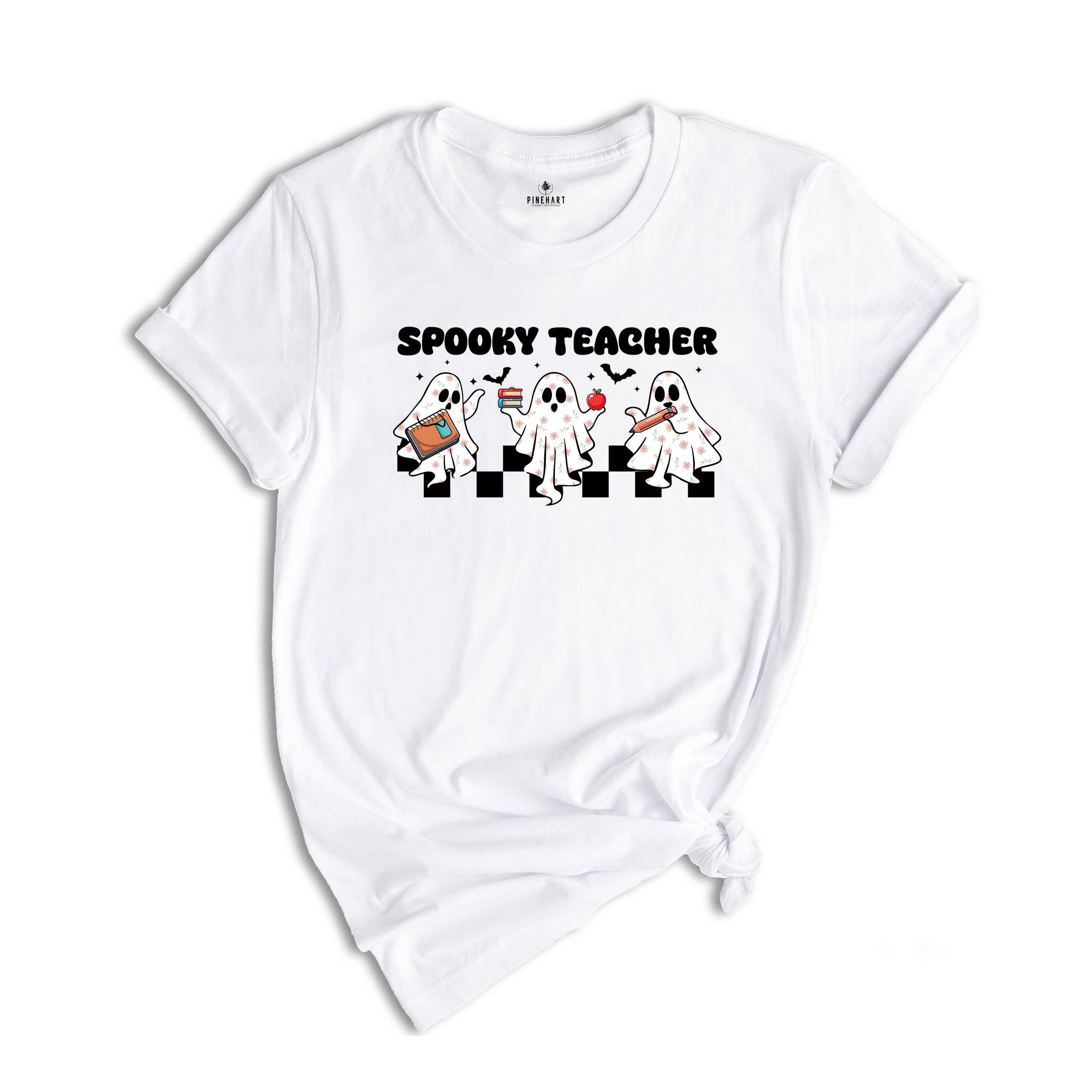 Funny Halloween Teacher T-Shirt, Trick or Teach Ghost Tee, Spooky Season Classroom Shirt, Cute Teacher Fall Shirt, Halloween Teacher Gift