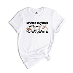Funny Halloween Teacher T-Shirt, Trick or Teach Ghost Tee, Spooky Season Classroom Shirt, Cute Teacher Fall Shirt, Halloween Teacher Gift