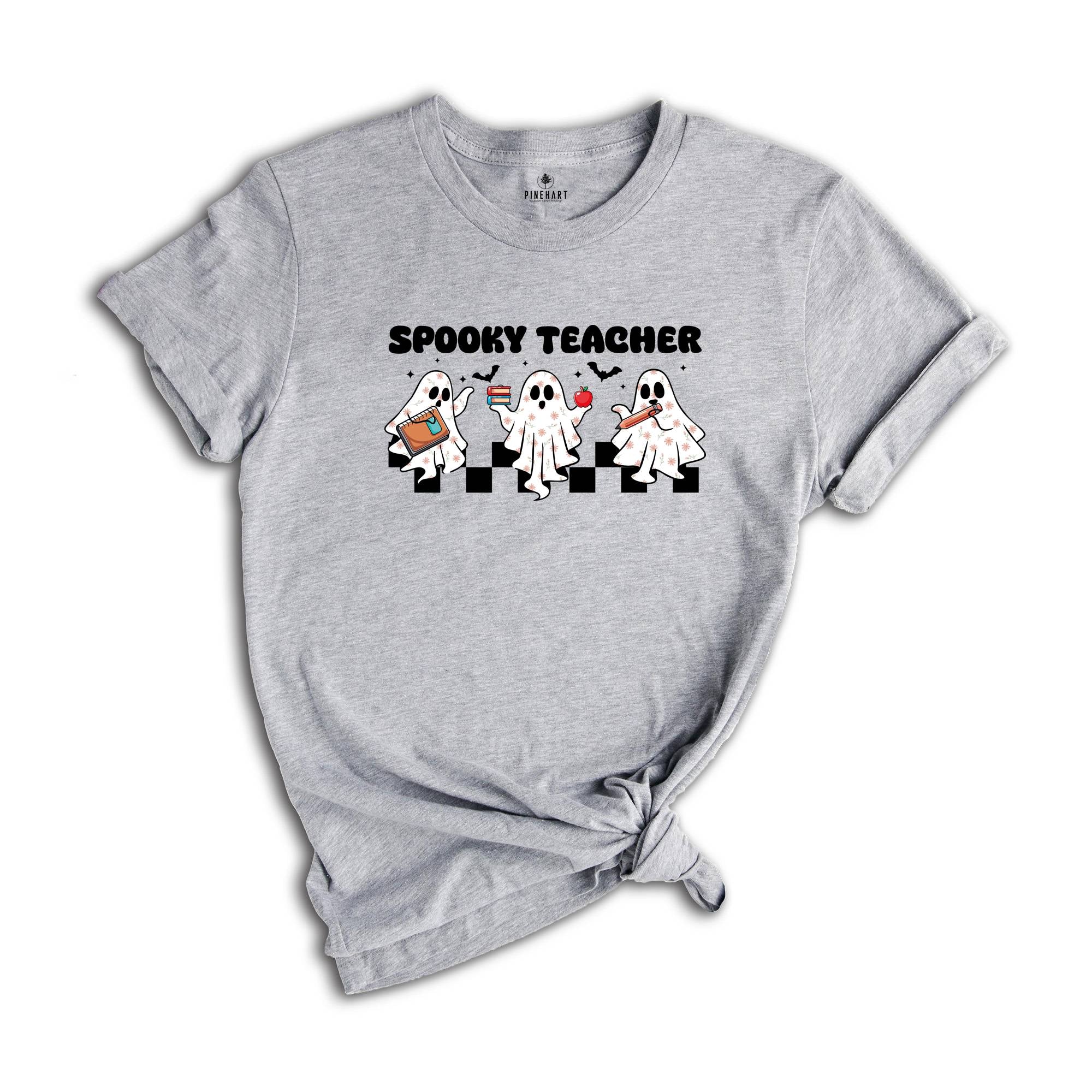 Funny Halloween Teacher T-Shirt, Trick or Teach Ghost Tee, Spooky Season Classroom Shirt, Cute Teacher Fall Shirt, Halloween Teacher Gift