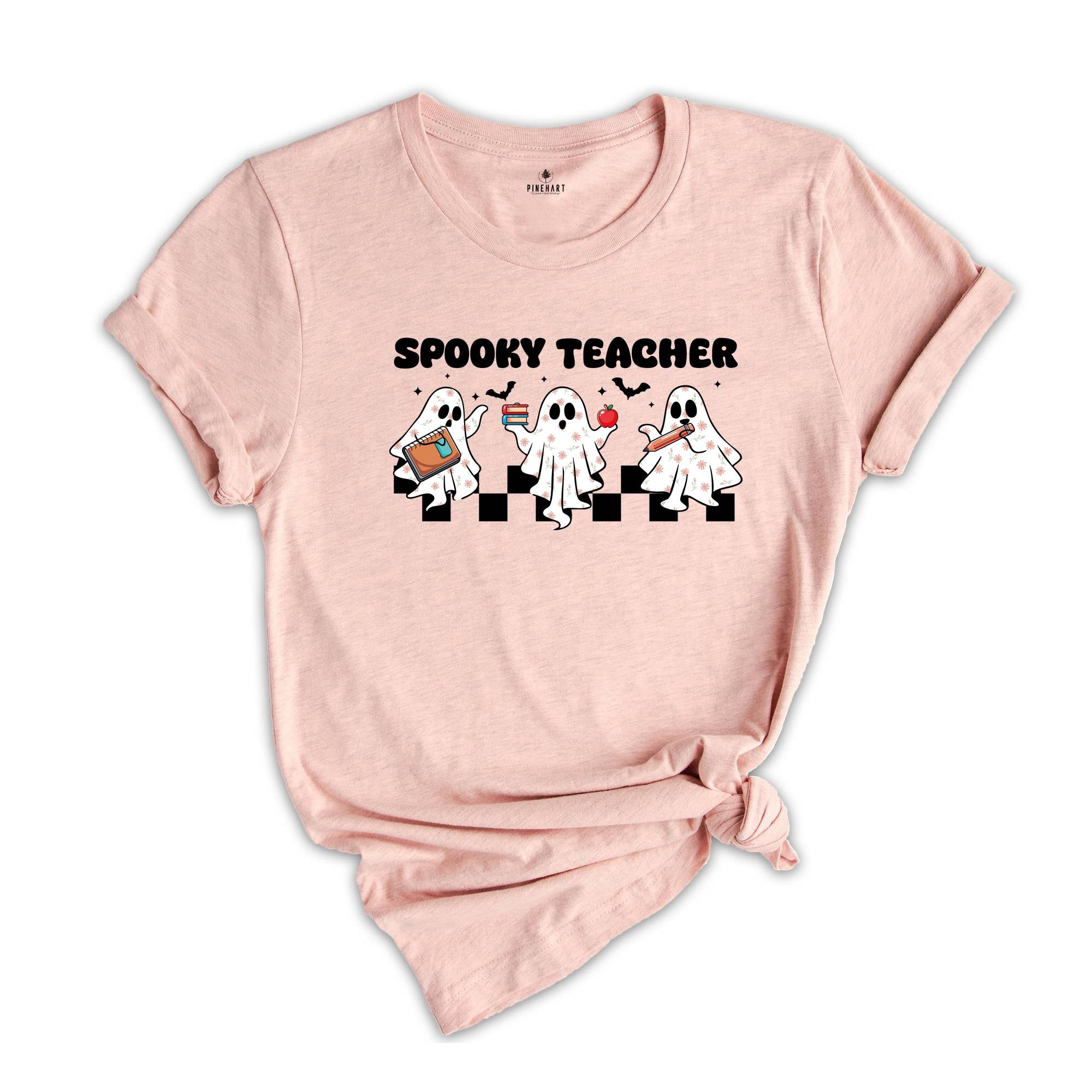 Funny Halloween Teacher T-Shirt, Trick or Teach Ghost Tee, Spooky Season Classroom Shirt, Cute Teacher Fall Shirt, Halloween Teacher Gift
