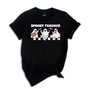 Funny Halloween Teacher T-Shirt, Trick or Teach Ghost Tee, Spooky Season Classroom Shirt, Cute Teacher Fall Shirt, Halloween Teacher Gift