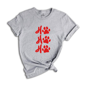 Funny Ho Ho Ho T-Shirt, Dog Paw Tee, Christmas Dog Shirt, Christmas Gift For Dog Owner T-Shirt, Dog Lover Christmas Tee