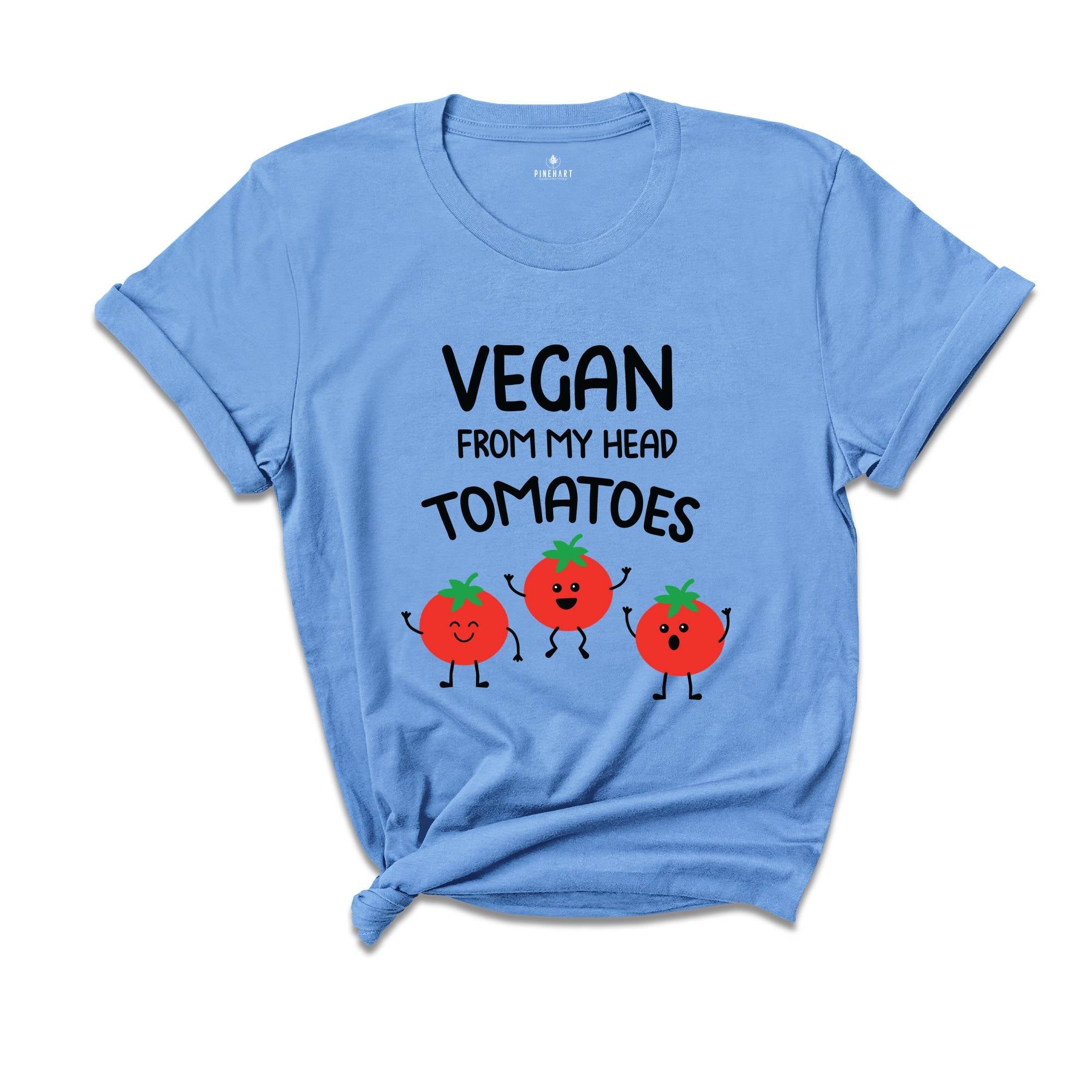 Funny Vegan From My Head Tomatoes T-shirt, Vegetarian Saying Quote Gift, Vegan Definition Tee, Friends Not Food Shirt