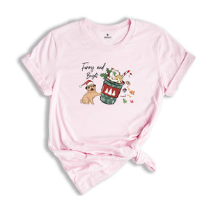 Furry & Bright Christmas Dog Shirt, Dog Lover Shirt, Funny Christmas, Pug Mama Gift, Dog Mom Tee, Ugly Christmas Sweater