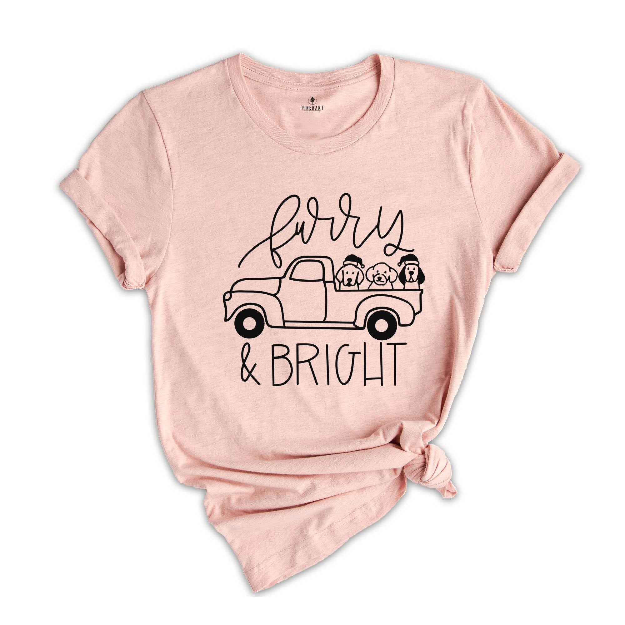 Furry & Bright Shirt, Dog Lover Shirt, Funny Christmas Tee, Fur Mama Shirt, Ugly Christmas Sweatshirt, Merry and Bright