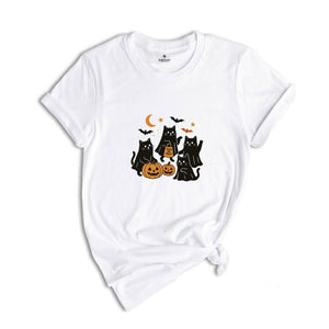 Ghost Cat Shirt, Cat Ghost T-Shirt, Cute Cat Lovers Shirt, Retro Ghost Halloween, Halloween Cat T-shirt, Spooky Season Gift