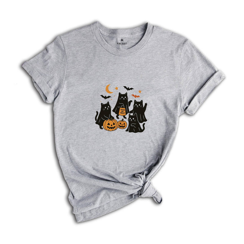 Ghost Cat Shirt, Cat Ghost T-Shirt, Cute Cat Lovers Shirt, Retro Ghost Halloween, Halloween Cat T-shirt, Spooky Season Gift