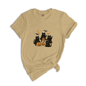 Ghost Cat Shirt, Cat Ghost T-Shirt, Cute Cat Lovers Shirt, Retro Ghost Halloween, Halloween Cat T-shirt, Spooky Season Gift