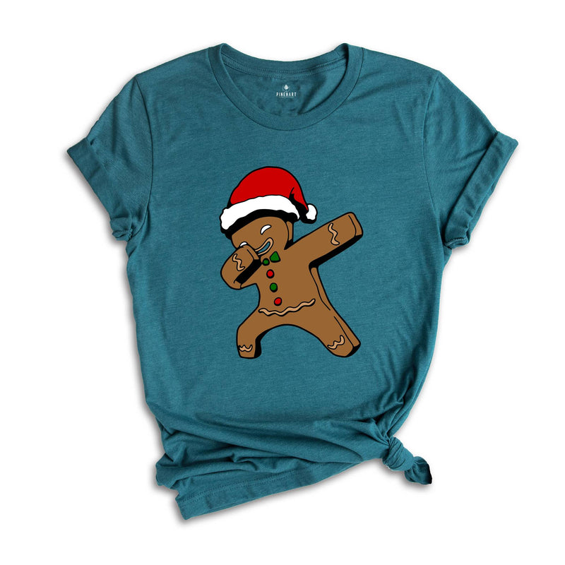 Gingerman Dabbing Santa Hat Shirt, Family Christmas Shirt, Christmas Pajamas, Matching Christmas, Christmas Party Gift