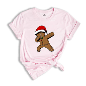 Gingerman Dabbing Santa Hat Shirt, Family Christmas Shirt, Christmas Pajamas, Matching Christmas, Christmas Party Gift