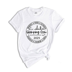 Glamping Crew 2025 T-Shirt, Girls Camping Trip Shirt, Glamping Shirt, Camper T-Shirt, Outdoor Shirt, Camping Outfit, Girls Weekend Shirt