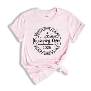 Glamping Crew 2026 T-Shirt, Girls Camping Trip Shirt, Glamping Shirt, Camper T-Shirt, Outdoor Shirt, Camping Outfit, Girls Weekend Shirt