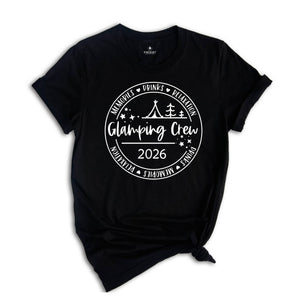 Glamping Crew 2026 T-Shirt, Girls Camping Trip Shirt, Glamping Shirt, Camper T-Shirt, Outdoor Shirt, Camping Outfit, Girls Weekend Shirt