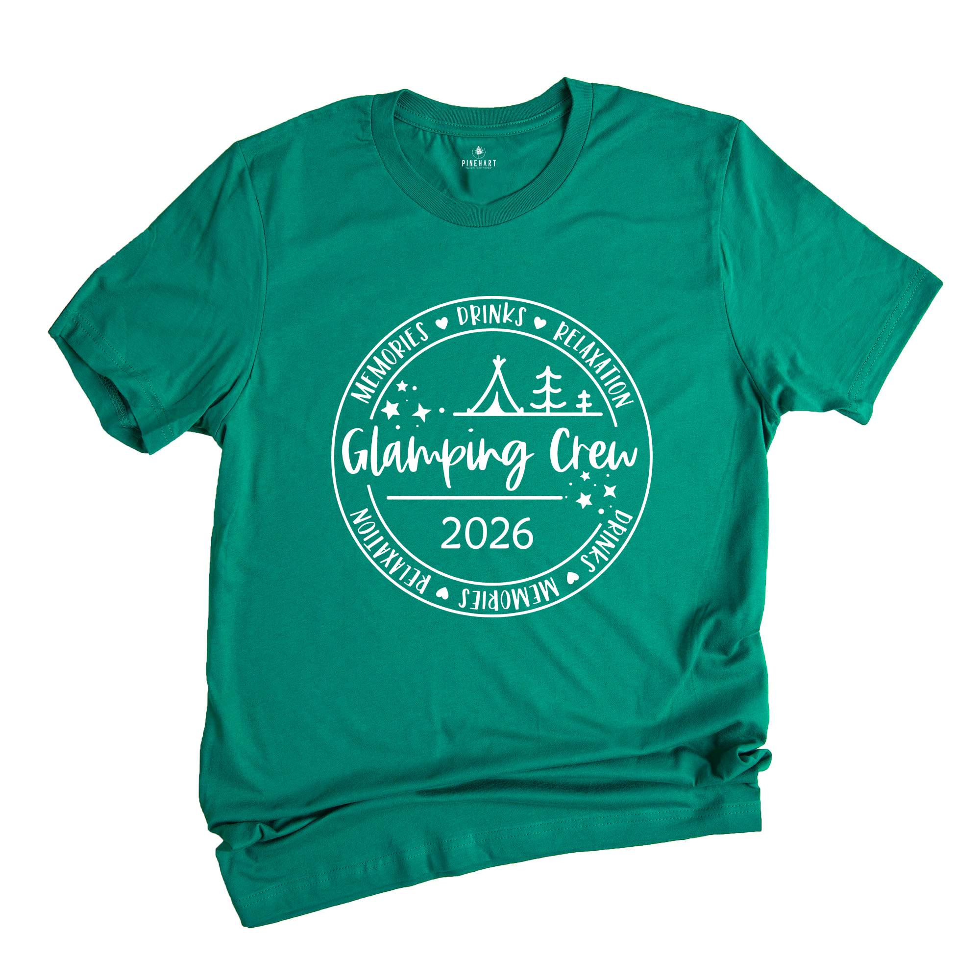 Glamping Crew 2026 T-Shirt, Girls Camping Trip Shirt, Glamping Shirt, Camper T-Shirt, Outdoor Shirt, Camping Outfit, Girls Weekend Shirt