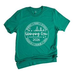Glamping Crew 2026 T-Shirt, Girls Camping Trip Shirt, Glamping Shirt, Camper T-Shirt, Outdoor Shirt, Camping Outfit, Girls Weekend Shirt