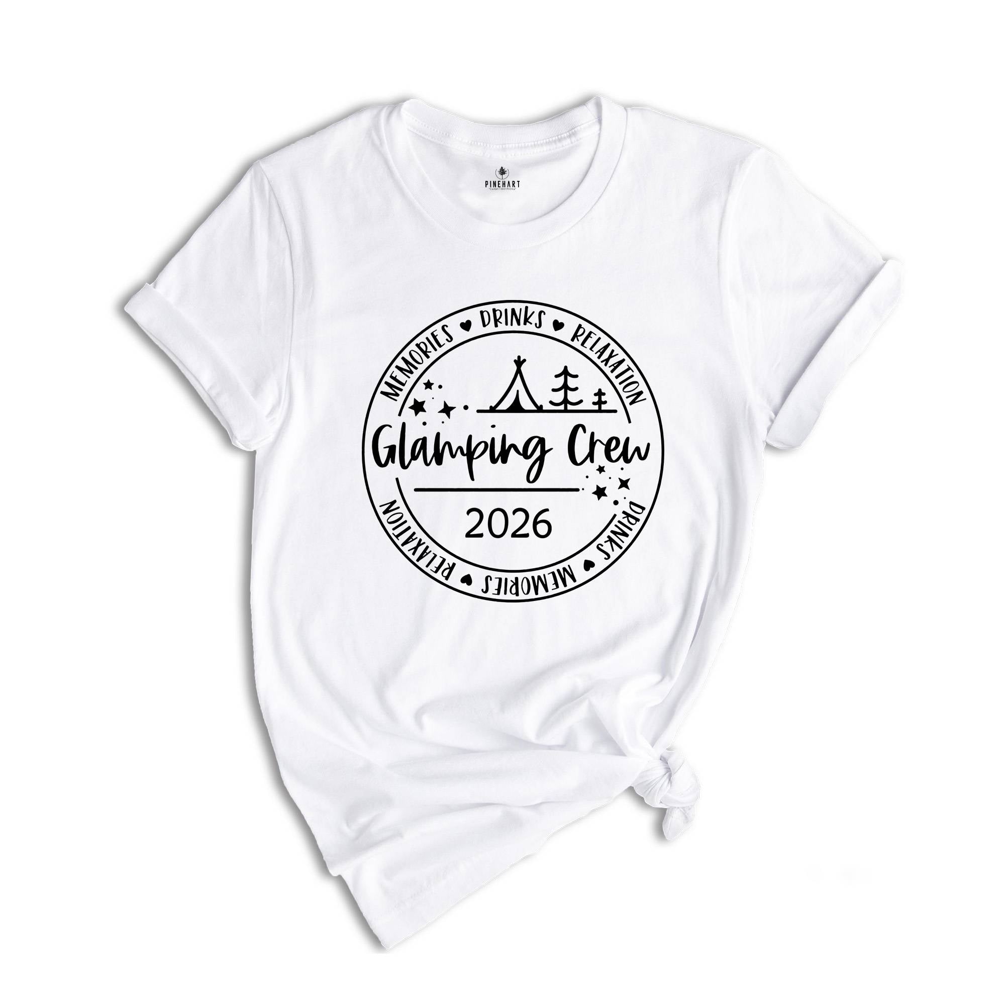 Glamping Crew 2026 T-Shirt, Girls Camping Trip Shirt, Glamping Shirt, Camper T-Shirt, Outdoor Shirt, Camping Outfit, Girls Weekend Shirt