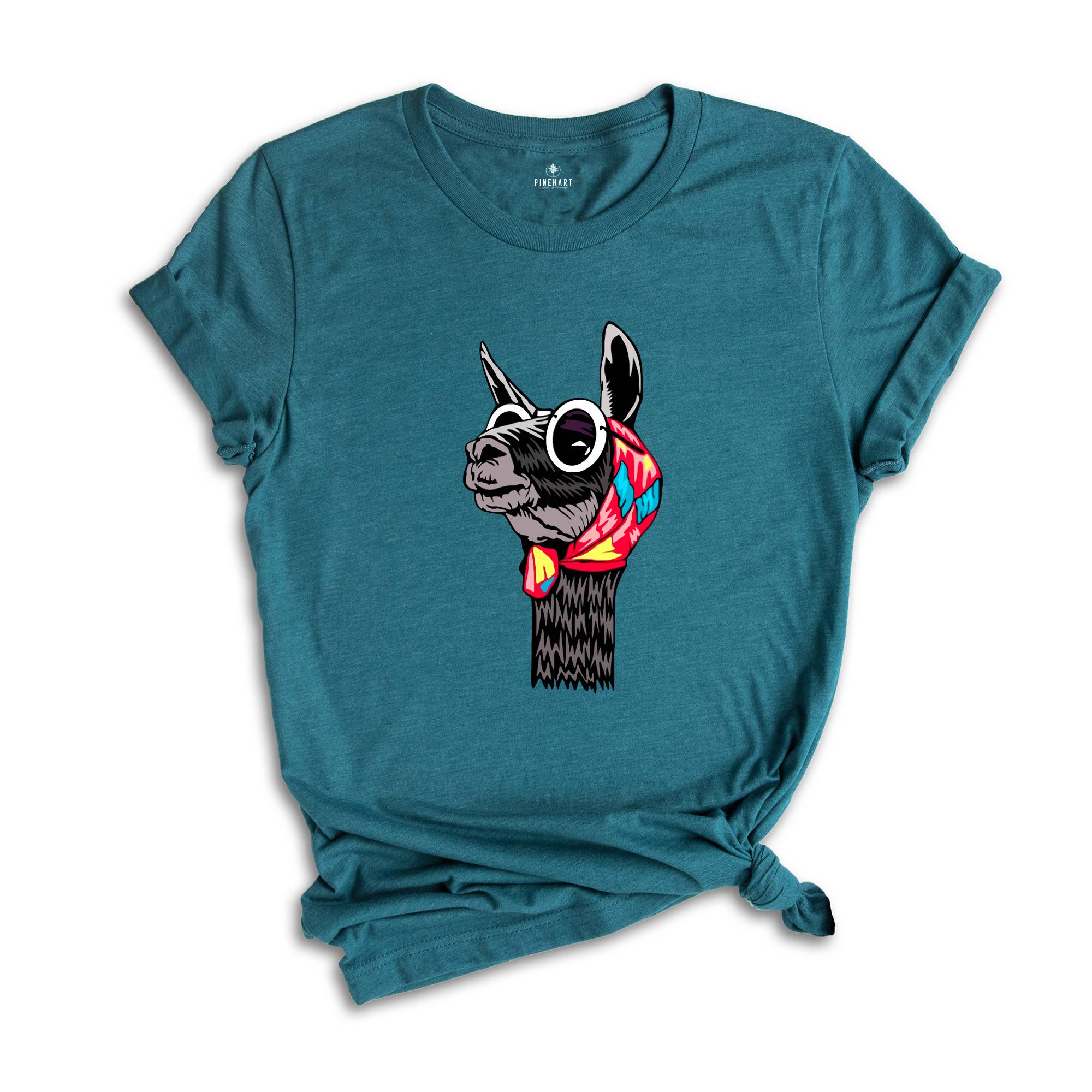 Glasses Cute Llama Shirt, Llama Shirt, Animal Lover Gift, Llama Lover Shirt, Llama Birthday Shirt, Cute Llama Shirt