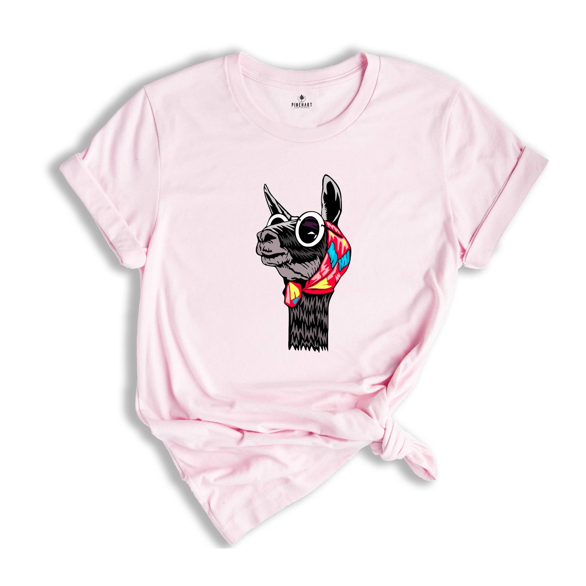 Glasses Cute Llama Shirt, Llama Shirt, Animal Lover Gift, Llama Lover Shirt, Llama Birthday Shirt, Cute Llama Shirt