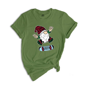 Gnome Skateboard Shirt, Christmas Gnome Shirt, Gnome T-Shirt, Funny Christmas Shirt, Cute Christmas Shirt, Holiday Apparel