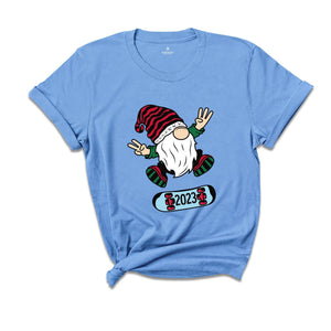Gnome Skateboard Shirt, Christmas Gnome Shirt, Gnome T-Shirt, Funny Christmas Shirt, Cute Christmas Shirt, Holiday Apparel
