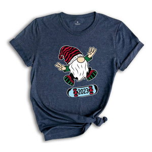 Gnome Skateboard Shirt, Christmas Gnome Shirt, Gnome T-Shirt, Funny Christmas Shirt, Cute Christmas Shirt, Holiday Apparel