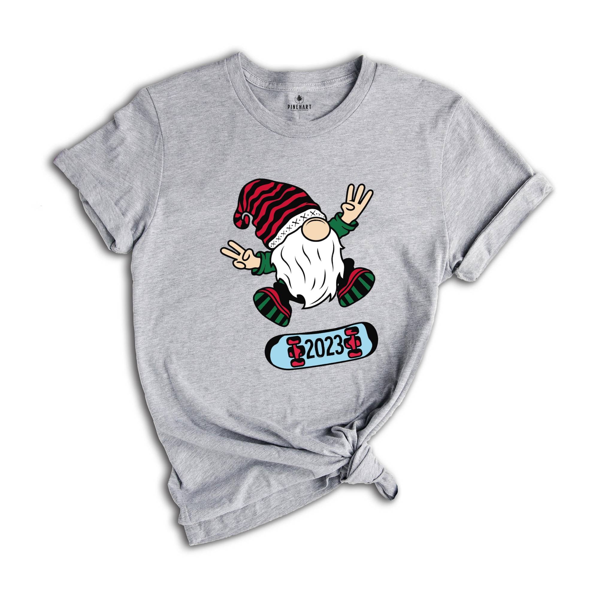 Gnome Skateboard Shirt, Christmas Gnome Shirt, Gnome T-Shirt, Funny Christmas Shirt, Cute Christmas Shirt, Holiday Apparel