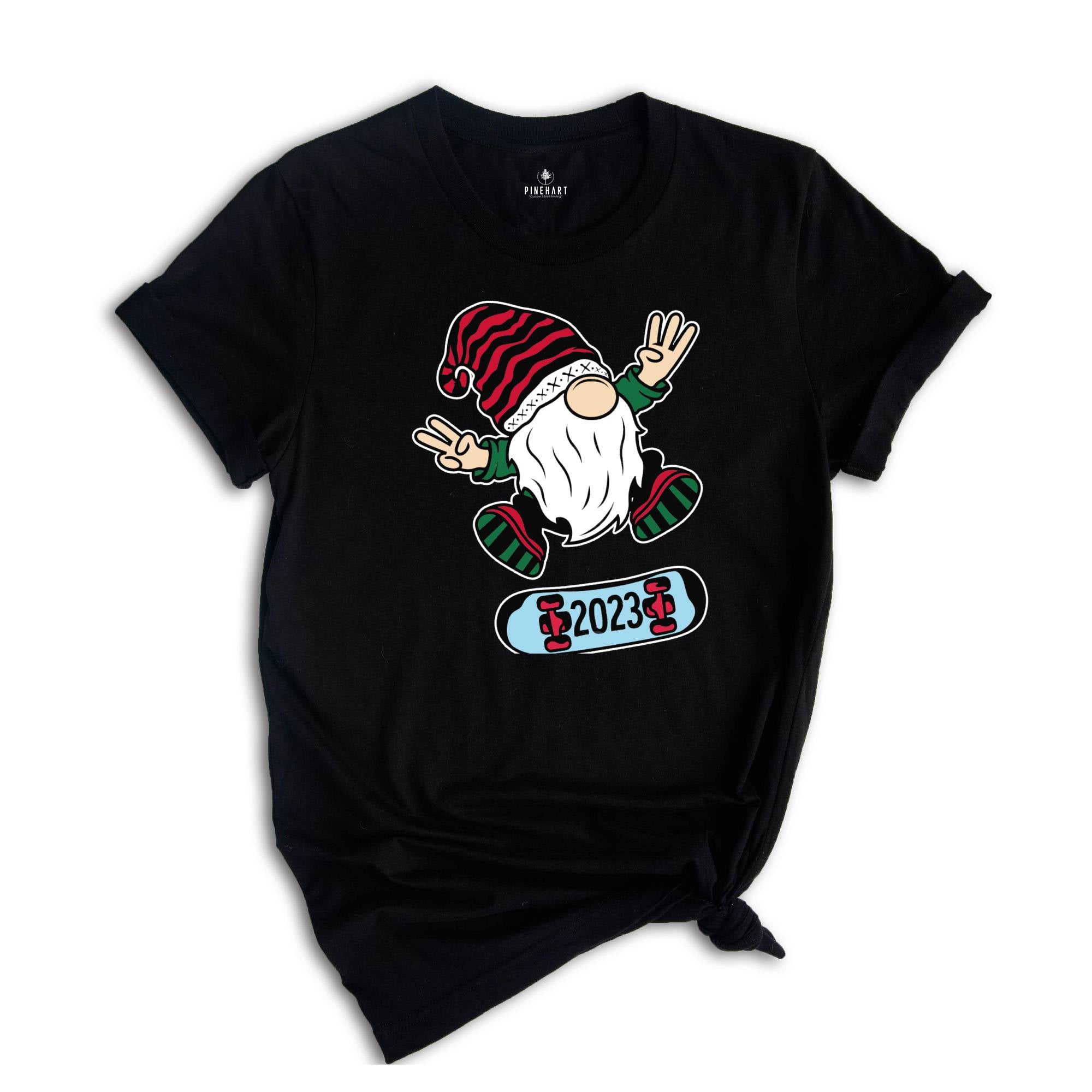 Gnome Skateboard Shirt, Christmas Gnome Shirt, Gnome T-Shirt, Funny Christmas Shirt, Cute Christmas Shirt, Holiday Apparel