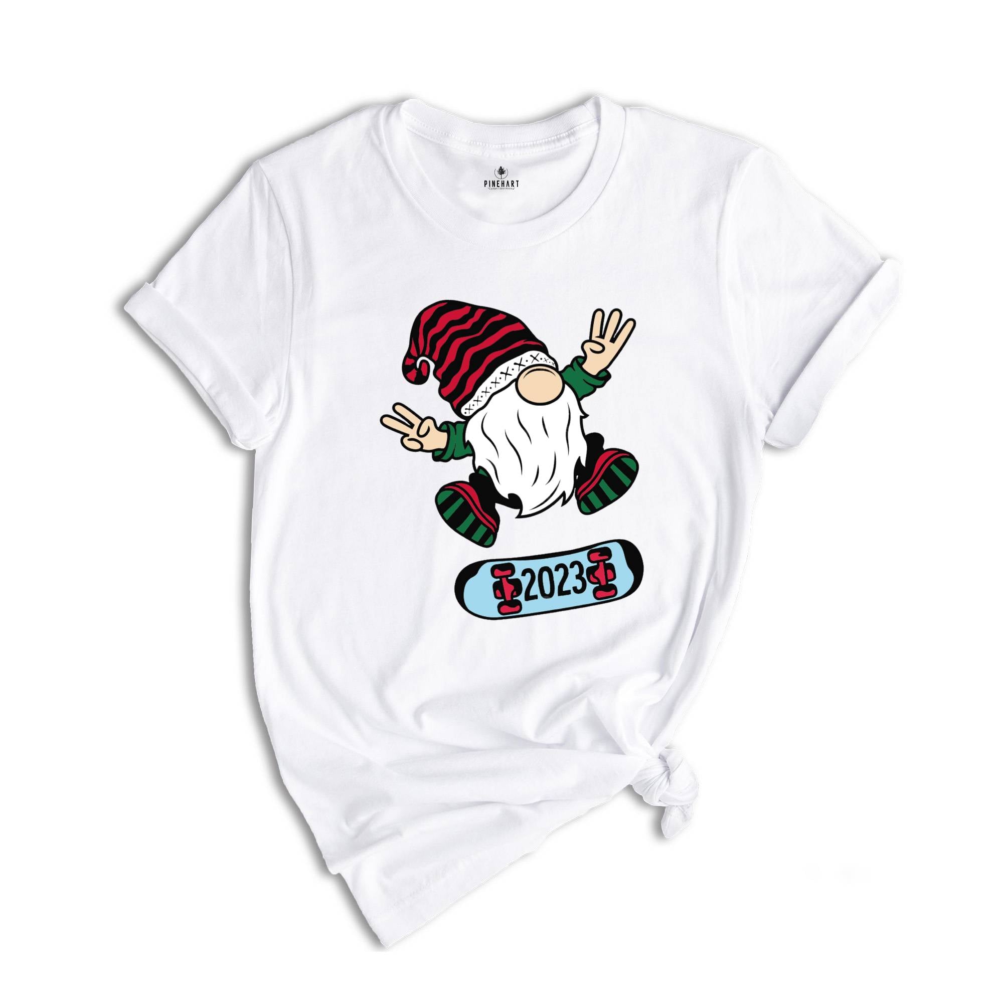 Gnome Skateboard Shirt, Christmas Gnome Shirt, Gnome T-Shirt, Funny Christmas Shirt, Cute Christmas Shirt, Holiday Apparel