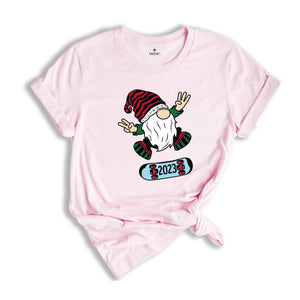 Gnome Skateboard Shirt, Christmas Gnome Shirt, Gnome T-Shirt, Funny Christmas Shirt, Cute Christmas Shirt, Holiday Apparel